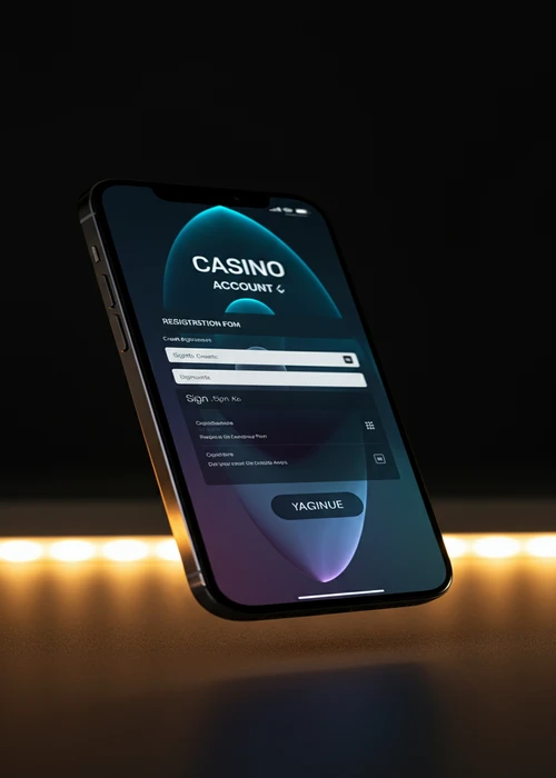 Grafik des Registrierungsformulars von Gamefirst Casino mit Feldern für persönliche Daten und Kontoinformationen.